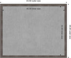 Amanti Art Grey Framed Magnetic Board 35x43 X-Large Vision Board for use with Magnets, 100% Metal Sheet to Display Items as Office Decor or for Home Organization in mudroom, Kitchen or Kids Room