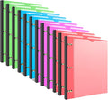INFUN Telescoping 3 Ring Binder - 12 PCS, Flexible Round Binder with Customizable Front Cover and Clear Catalog Pocket, Holds 8.5x11 inch Paper