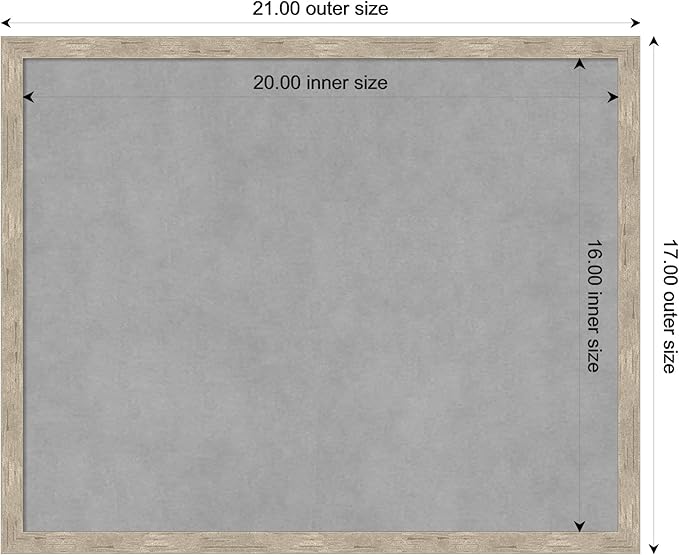 Amanti Art Silver Framed Magnetic Board 17x21 Small Vision Board for use with Magnets, 100% Metal Sheet to Display Items as Office Decor or for Home Organization in mudroom, Kitchen or Kids Room