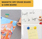 DEVELOP Grey Felt Bulletin & Magnetic Dry Erase Combo Board, 36 x 24 Inch Hanging Whiteboard/Grey Felt Bulletin Combination Board with Marker Tray, Pins, Eraser, Markers & Magnets