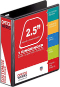 3 Ring Binder, 2.5" D-Ring, Holds 8.5" x 11" Pages, Heavy Duty Clear View Cover, Durable Spine (3.2"), Presentation Binder with Pockets – Black