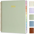 2026 Planner, Annecy Weekly ＆ Monthly Planner 2026, Jan. 2026 – Dec. 2026, 9" x 11" Monthly Agenda Planner with Tabs, Vegan Leather Cover, Spiral Binding, Double-sided Pocket, Bookmark, Green