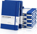 Dynta Hardcover Journal Notebooks 10 Pack A5 Lined Journals Bulk 5.8 x 8.4 Inch 160 Pages/80 Sheets College Ruled with Pen Loop Notebooks for Work, Writing, Note Taking (Blue)