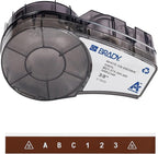 Brady Authentic (M21-375-595-BR) All-Weather Vinyl Label for Indoor/Outdoor ID, Lab and Equipment Labeling, White on Brown- ForM210, M210-LAB, M211, BMP21-PLUS and BMP21-LAB Printers, .375" W, 21' L