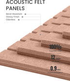 Large Felt Bulletin Board 48" x 36" Cork Board Alternative-12 Pack with 70 Safe Removable Adhesive Tabs, Felt Boards for Walls Bulletin Boards for Home Office Classroom Pin Board-Terracotta