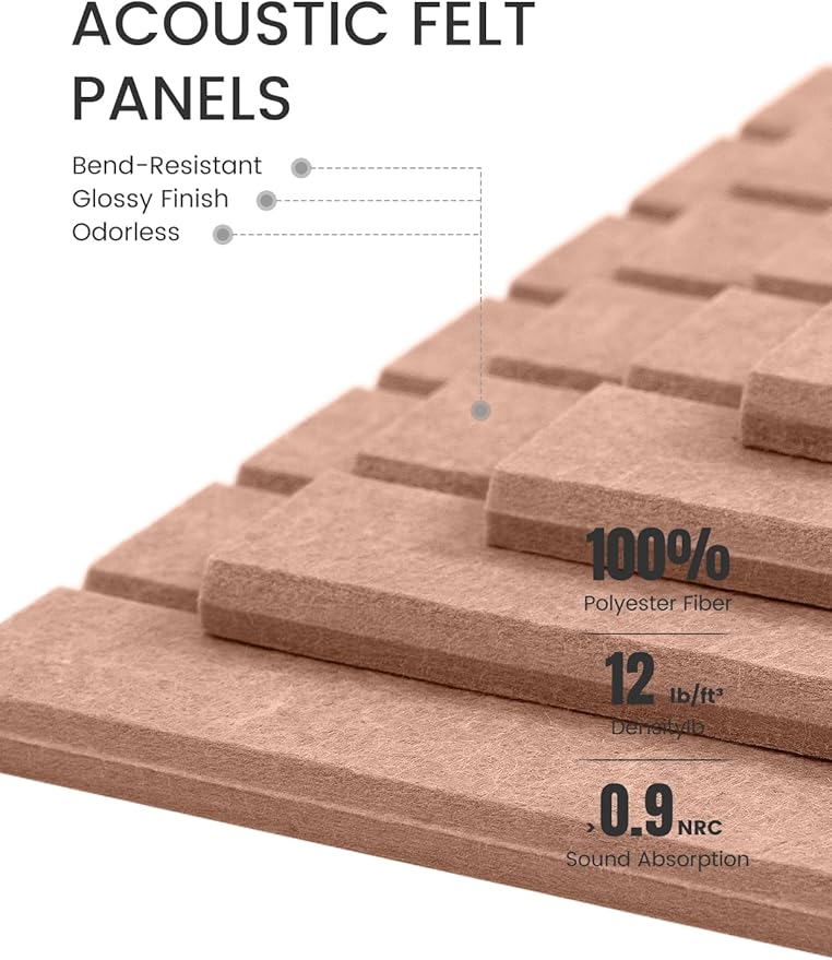 Large Felt Bulletin Board 48" x 36" Cork Board Alternative-12 Pack with 70 Safe Removable Adhesive Tabs, Felt Boards for Walls Bulletin Boards for Home Office Classroom Pin Board-Terracotta
