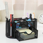 PAKASEPT Desk Organizers, Mesh Desk Organizer Caddy Supplies with Compartments, Makeup Marker Desktop Storage for Office School Home Supplies Teacher Students