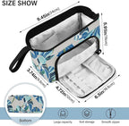Bolaz Big Capacity Pencil Pen Case Pouch Bag School College Office Organizer for Teens Girls Adults Student-Blue Flower Pattern