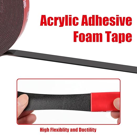 Double Sided Tape Heavy Duty, Waterproof Mounting Foam Tape, 73ft Length, 0.4in Width, High Temperature Resistant Adhesive Tape for Car, LED Strip Light, Office Decor, Uses 3M VHB 5952 Raw Material