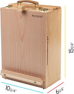 MEEDEN Large Tabletop Easel Sketchbox, Adjustable Solid Beech Wood Desktop Easel Box, Travel Easel for Artists, Table Top easels for Painting, Wooden Art Storage Box for Artist, Adults & Beginners