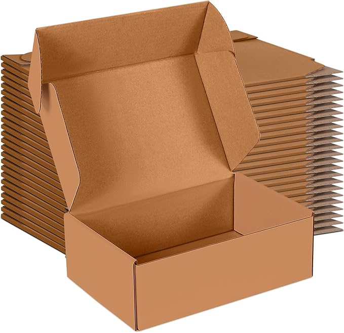 JOWLOT 9x6x3 inch Small Shipping Boxes Set of 25, Brown Corrugated Cardboard Box Literature Mailer for Mailing Packing Moving and Storage