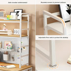 ZWCQSYS 2-Tier Desktop Bookshelf Hutch - Metal Desk Shelf Bookcase with Desk Pegboard Countertop Storage Organizer Rack for Dorm or Office (A, 70cm/27.5in)
