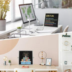 Small Magnetic Chalk Board 10"X10", Desktop Standing/Wall Hanging Chalkboard with 4 Chalks & 1 Eraser, Tabletop Double-Sided Portable Mini Black Board Easel for Office Desk Home School