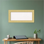 Amanti Art White Cork Board for Wall, 17x35 Vision Board with Gold Frame, Medium Corkboard Office Decor for Home Organization, Traditional Corkboard Pinboard to Display Items for Home Organization