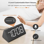 DreamSky Wooden Digital Alarm Clocks for Bedrooms - Electric Desk Clock with Large Numbers, USB Port, Loud Alarm for Heavy Sleepers, Adjustable Volume, Dimmer, DST, Wood Décor Gifts, Adapter Powered