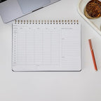 Merely Home Undated Weekly Business Planner | 8.25” x 11.75” ADHD Organizer | Premium Multi-Layout Schedule | Navy | Landscape Layout