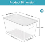 Vtopmart 12 Pack Clear Stackable Storage Bins with Lids, Medium Plastic Containers with Handle for Pantry Organizer and Storage,Perfect for Kitchen,Fridge,Cabinet, Closet,Bathroom Organization