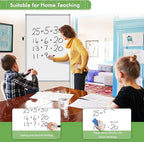 Rolling Whiteboard on Wheels, 32x48 Inches Double-Sided Magnetic Dry Erase Board with Stand, Height Adjustable Mobile White Board Easel for Classroom Home Office