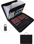 Fireproof Important Document Organizer Folio - Accordion File Organizer, 13 Pocket Expanding File Folder with Labels,Safe Holder and Organizer for Birth Certificate,Paper,Receipt,Bill,etc.