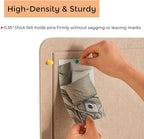 Foldable 72x 48 Inches Large Bulletin Board for Wall, Decorative Picture Display Felt Board with Self-Adhesive Tape for School, Home, Kitchen & Office Walls, Includes 30 Pins, Oatmeal