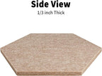 Fwpelt 15'' Large Hexagon Cork-Bulletin Board Tiles Adhesive Frameless 10 Pack 15 x 13 inch Hex Pin Corkboard Prayer Vision Cork Board for Office-Wall Decor, Hexagonal Tack Pinboard with 30 Push Pins