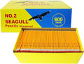 Seagull 600 Count Bulk Pack Pencils Pre-sharpened with Erasers, No. 2 HB Yellow Graphite Pencils for School Teacher Supplies, for Writing Drawing Sketching
