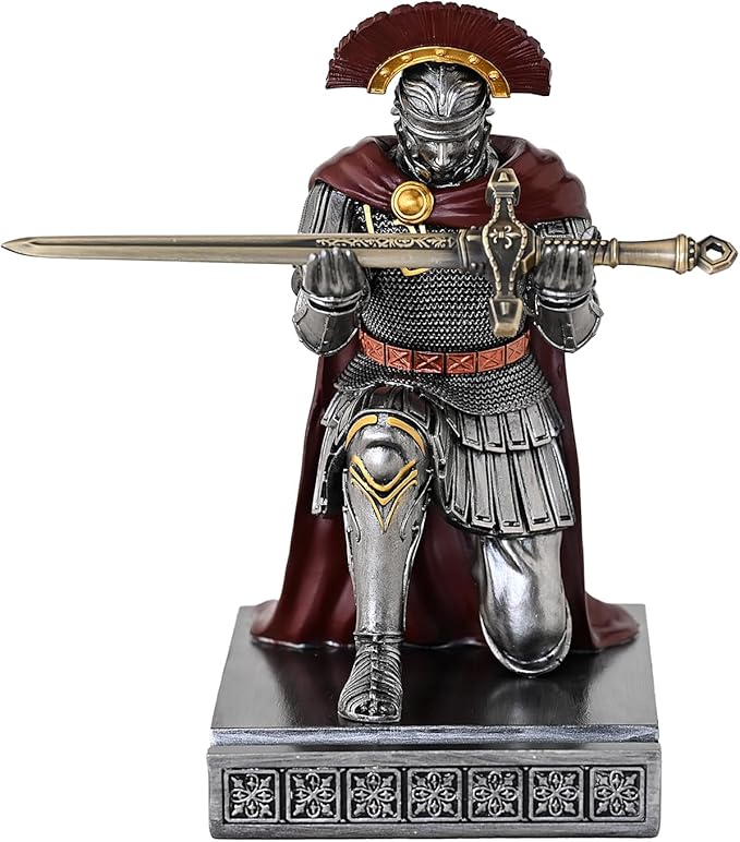 HDMbigmi Centurion Cloak Warrior Knight Pen Holder Mobile Phone Stand Desk Organizers and Accessories as Gift for Office and Home (Iron)