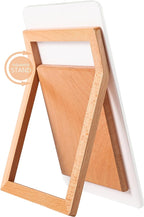 Desktop Glass Whiteboard with Reversible Wood Stand, Small White Board, Mini Dry Erase Whiteboard Easel for Desk, Reusable Desk Notepad 9.5"x6.7" for Home, Office, Accessories Included, Yeoux