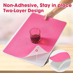 ALIUNI Drawer and Shelf Liner, Non-Slip Kitchen Cabinet Liners Non-Adhesive Thick Strong Grip Waterproof Washable Mats Protect Dresser Shelves Cupboard Bathroom Cabinets, Fuchsia, 18 in X 10 FT