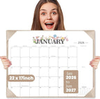 2026 Desk Calendar - 18 Month Desktop Calendars (Jan 2026–Jun 2027),Large 22x17 Monthly Calendar with Home & Office Floral Desk Pad Calendars (Apricot, 22*17)