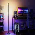 YIKBIK RGB Corner Floor Lamp, 65" Color Changing LED Floor Lamp Bluetooth APP Remote Control Music Sync Modern Standing Lamp 16 Million DIY Colors with Heavy Base for Living Room Bedroom GameRoom