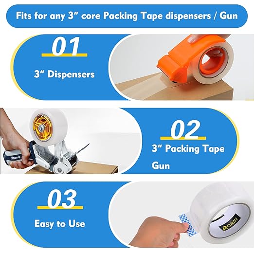 APORNI Packing Tape Heavy Duty Refill 36 Rolls Sealing Great for Packing Box Shipping and Moving Supplies Packaging 1.88" x 65 Yards 3" Core 2.0 Mil Thick Adhesive