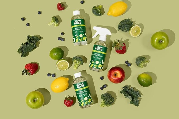CleanBoss - Eat Cleaner, 12 oz (3 Pack) with one Trigger - Keeps Produce Fresh, Vegan, Gluten Free