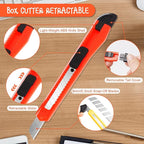 TIFICAL 8 Pack Box Cutter Utility Knife, 9mm Snap-off Box Cutter Retractable for Opening Packages Cartons, Boxes, Disposable Box Cutters Exacto Knife Perfect for Office and Home use