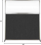 Versare Hush Screen Portable Room Divider | Workstation Wall Divider | Freestanding Privacy Hush Panels | Clear Windows | Fabric Office Divider Screen | Great for Room Separation