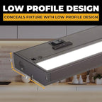 LED Under Cabinet Lighting Hardwired - 3CCT 12 Inch Bronze Finish - Undercabinet Lights for Kitchen - Linkable Undercounter Dimmable Plug in Light or Hard Wired - Under Counter Fixture Direct Wire