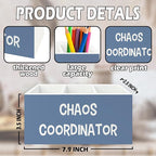 XPH Chaos Coordinator Blue Pen Pencil Holder Organizer for Desk, Thank You Gifts for Women Men Coworkers Boss Leader Manager, Appreciation Gifts Wooden Box Sign for Office Tabletop Decorations