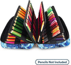 YOUSHARES Color Pencil Case 300 Slots - Oxford Colored Pencil Case with Zipper Holds 300 Colored Pencils or 200 Gel Pens for Prismacolor Colored Pencils & Gel Pen (Quicksand Blue)