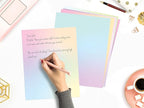 Pastel Gradient Paper Stationery, Aesthetic Paper 8.5 x 11 Inches, 60 Sheets, Colorful Writing Paper, Pretty Stationary Paper, Decorative Scrapbook Paper