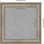 Amanti Art Silver Framed Magnetic Board 25x25 Medium Vision Board for use with Magnets, 100% Metal Sheet to Display Items as Office Decor or for Home Organization in mudroom, Kitchen or Kids Room