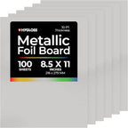 Hygloss Metallic Cardstock Sheets – 100 Matte Silver Sheets, 8.5” x 11” - Sturdy 10 pt. – Metallic Foil Board Paper for Crafts, Scrapbooking, Posters & Decorations