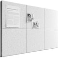 Bumusty Large Felt Bulletin Board 48" x 36" Cork Board Alternative - 6 Pack with 40 Safe Removable Adhesive Tabs, Cork Boards for Walls Cork Board for Home Office Classroom Pin Board (Silvery Gray)