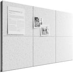 Bumusty Large Felt Bulletin Board 48" x 36" Cork Board Alternative - 6 Pack with 40 Safe Removable Adhesive Tabs, Cork Boards for Walls Cork Board for Home Office Classroom Pin Board (Silvery Gray)