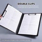 FRETONBA Clipboard Folder, 5 Pack A4 Foldable Clipboard with Horizontal and Vertical Double Metal Clips, 360 Degree Foldable Binder Clipboards with Pen Holder, File Cover Folder Clipboards, Green