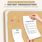 Bulletin Board, 60 x 24 in Felt Pin Board - Cork Board Alternative for Wall, Foldable Picture Self-Adhesive Vision Prayer Board with 20 Pushpins 10 Cards - Lightweight Home/Office Décor