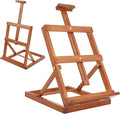 VISWIN Heavy-Duty Table Top Easel for Painting, Adjustable Beech Wood Tabletop Easel, Hold Canvas up to 23”, Portable Art Desktop Easel Stand for Adults, Artists, Beginners – Walnut