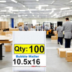 iMBAPrice 10.5x16 Inch White Poly Bubble Mailers #5, 100-Pack Large Padded Envelopes, Self-Seal Polybubble Shipping Bags for Mailing & Packaging