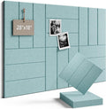 Fluxynara Felt Bulletin Board Tiles -28"x18" with 40 Adhesive Tabs, Cork Board Alternative for Office Decor, Push Pin Board Wall Organizer 6-Pack (Seafoam Blue)