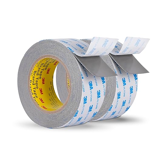 Heavy Duty Double Sided Foam Tape 2in×20Ft 2 Pack, Made of 3M PE Foam Mounting Tape for LED Strips, Signs, Home Decor, Waterproof Adhesive for Plastic, Metal, Glass, Indoor & Outdoor Use