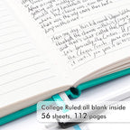 feela 15 Pack Pocket Small Notebooks Bulk, Mini Cute Memo Notepads Hardcover College Ruled Lined Journals with Pen Holder for Women Girls Office School, with 15 Black Pens, 3.5”x 5.5”, A6, Aqua